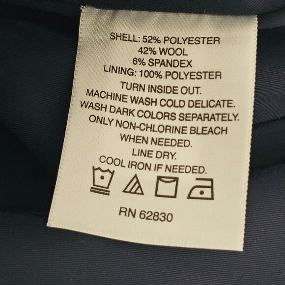 American Airlines Lands End Womens Blazer Size 6 Polyester Wool Blend Dark Navy - Picture 3 of 7